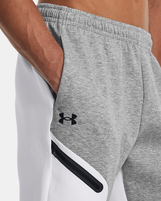 Men's UA Unstoppable Fleece Joggers in Gray image number 3